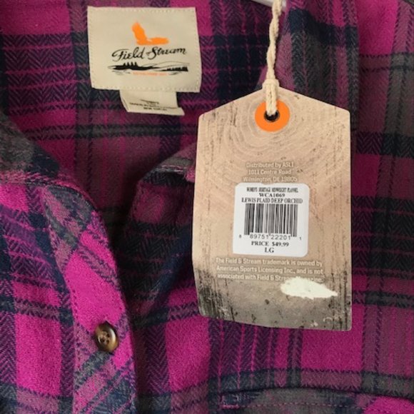 Super Soft Field & Stream Women's Flannel Shirt Sz L 100% Cotton - Picture 3 of 3